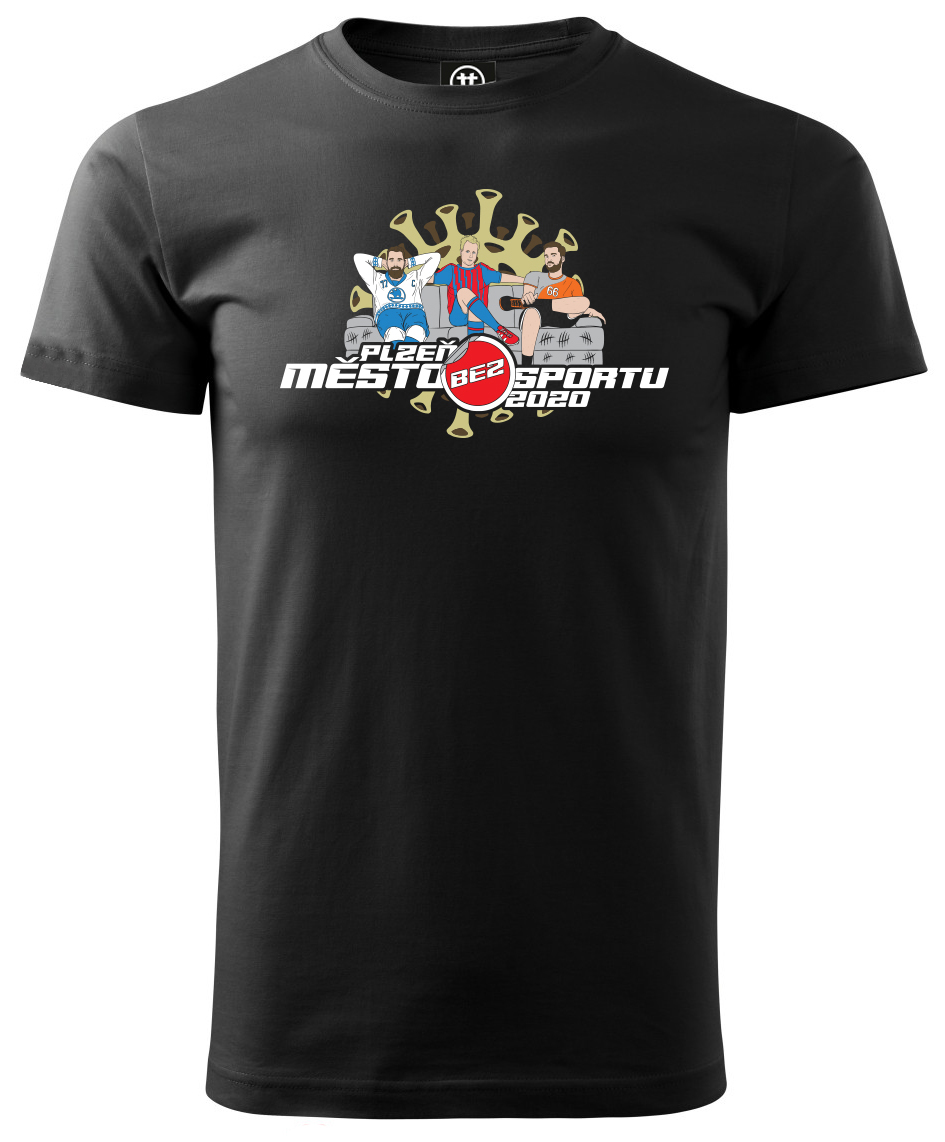 Plzeň město bez sportu 2020 (tričko, pánské, černé)